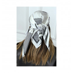 Foulard satinée blanc avec...